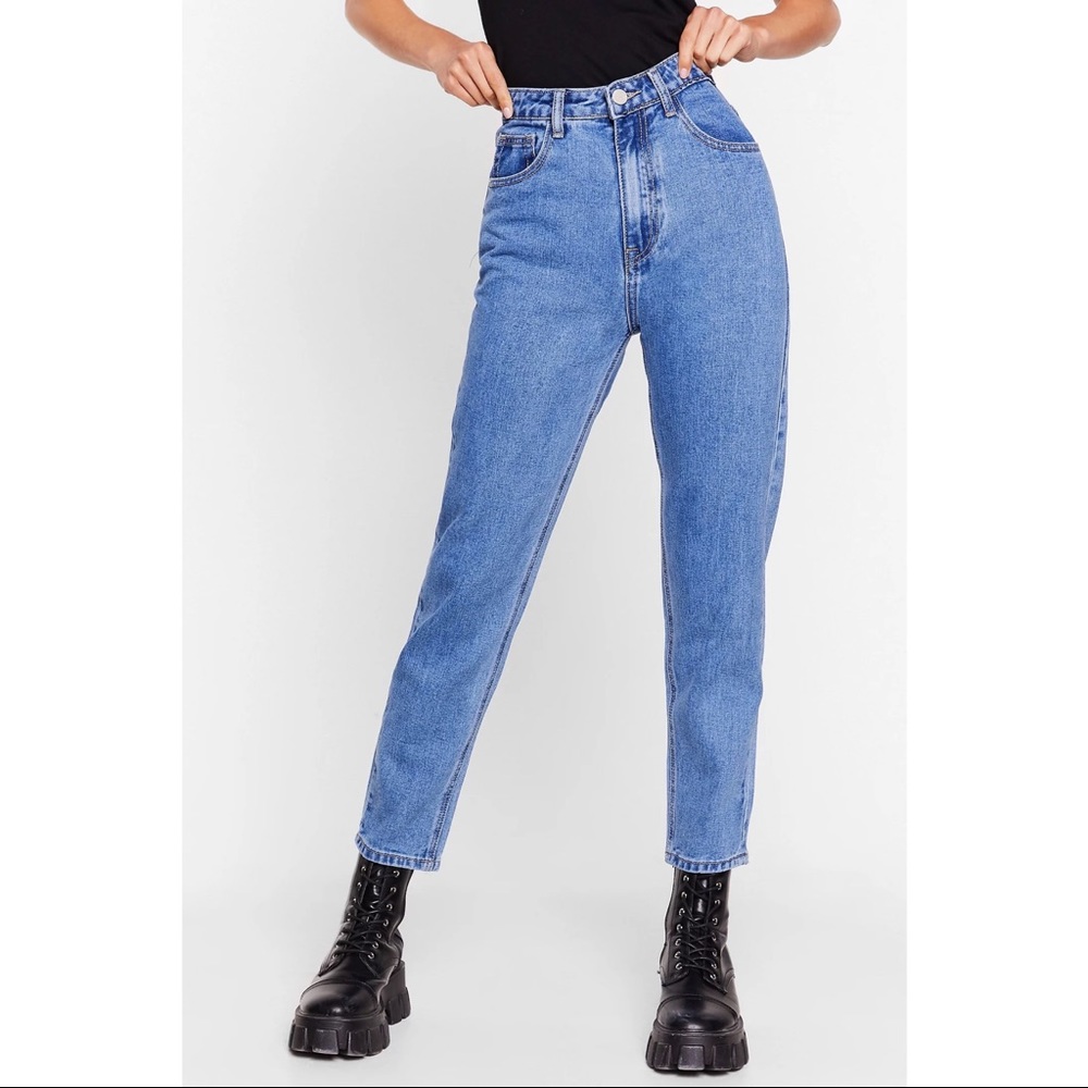 NWT Nasty Gal High Waisted Belt Loop Mom Jeans XL